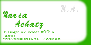 maria achatz business card